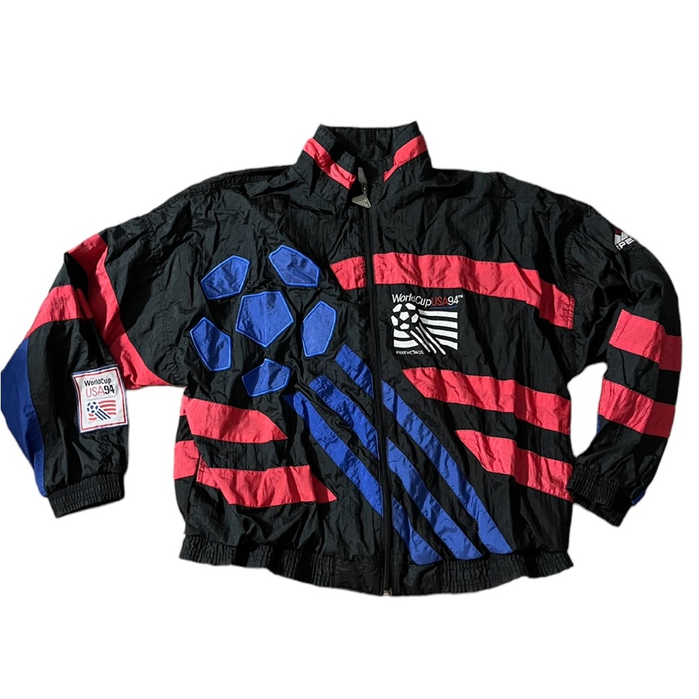 VINTAGE 1994 USA World Cup Zip Up Windbreaker Jacket Cotton Lined Size M Apex